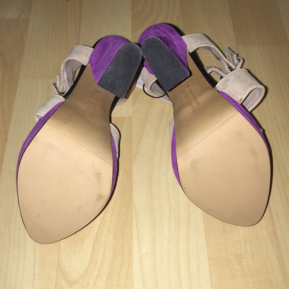 Zara genuine leather color block heels size 6 NEW - Picture 5 of 7